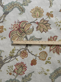 Thumbnail for Floral patterned fabric with a ruler for scale on a light gray background