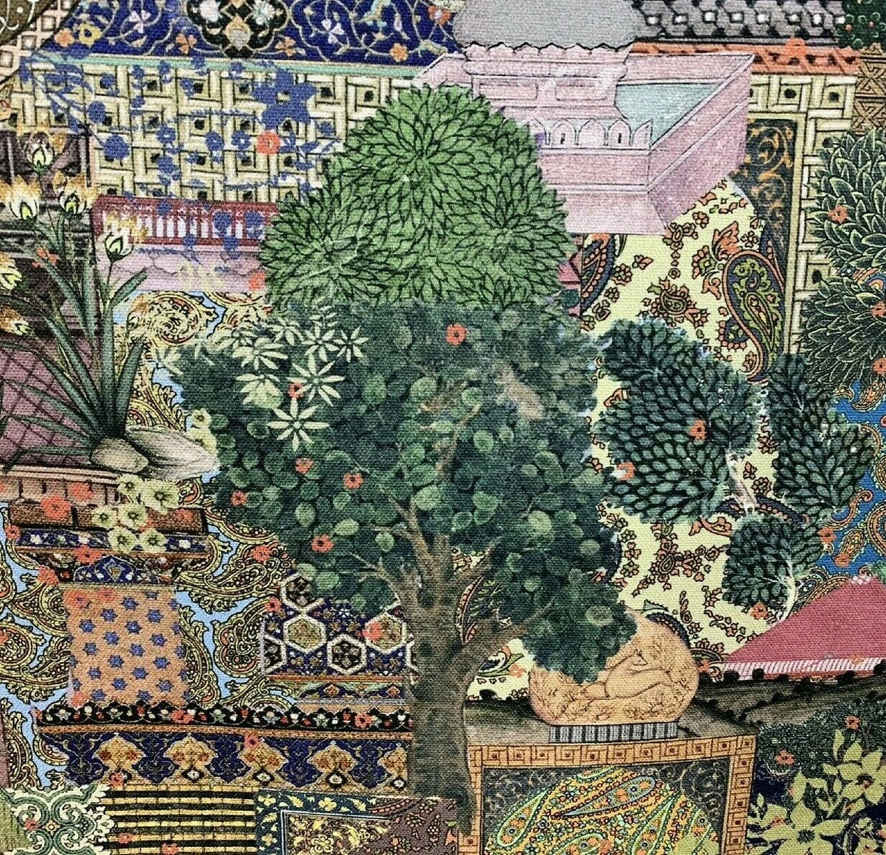 Botanical garden print fabric for crafts.