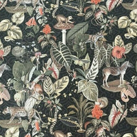 Thumbnail for Animal print botanical velvet for curtains