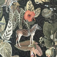 Thumbnail for Forest animal printed velvet close-up
