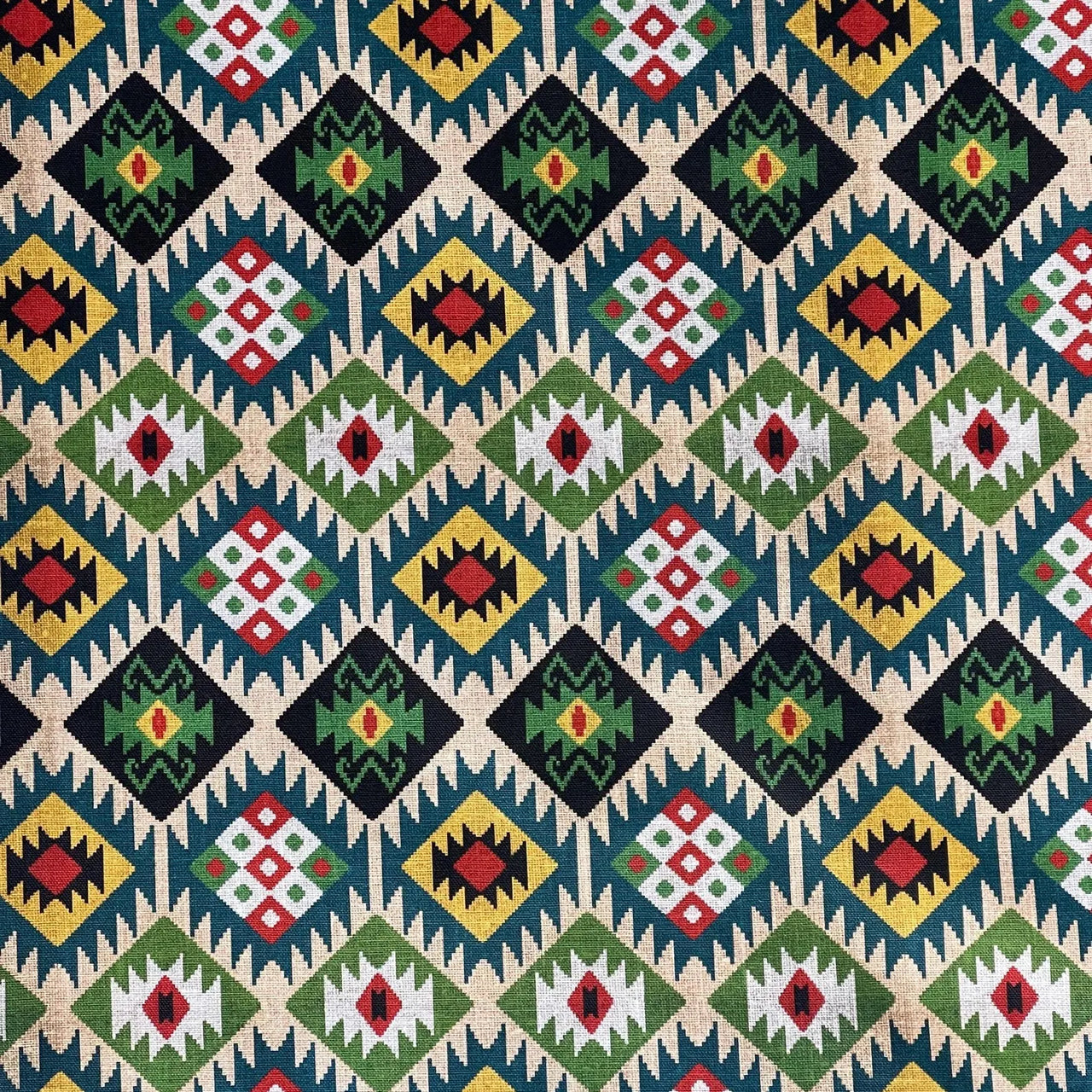 Tribal-inspired cotton fabric by the meter