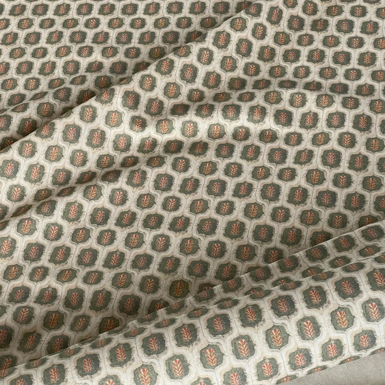 Cotton linen look trellis fabric in multiple colour options.