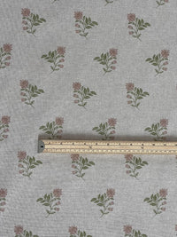 Thumbnail for Floral patterned fabric with a ruler for scale on a gray background