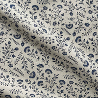 Thumbnail for Cottagecore indigo floral fabric for upholstery and soft furnishings