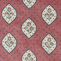 Thumbnail for Floral medallion fabric in rose pink with cream motifs