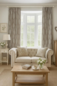 Thumbnail for Nordic style tree silhouette fabric in soft grey tones