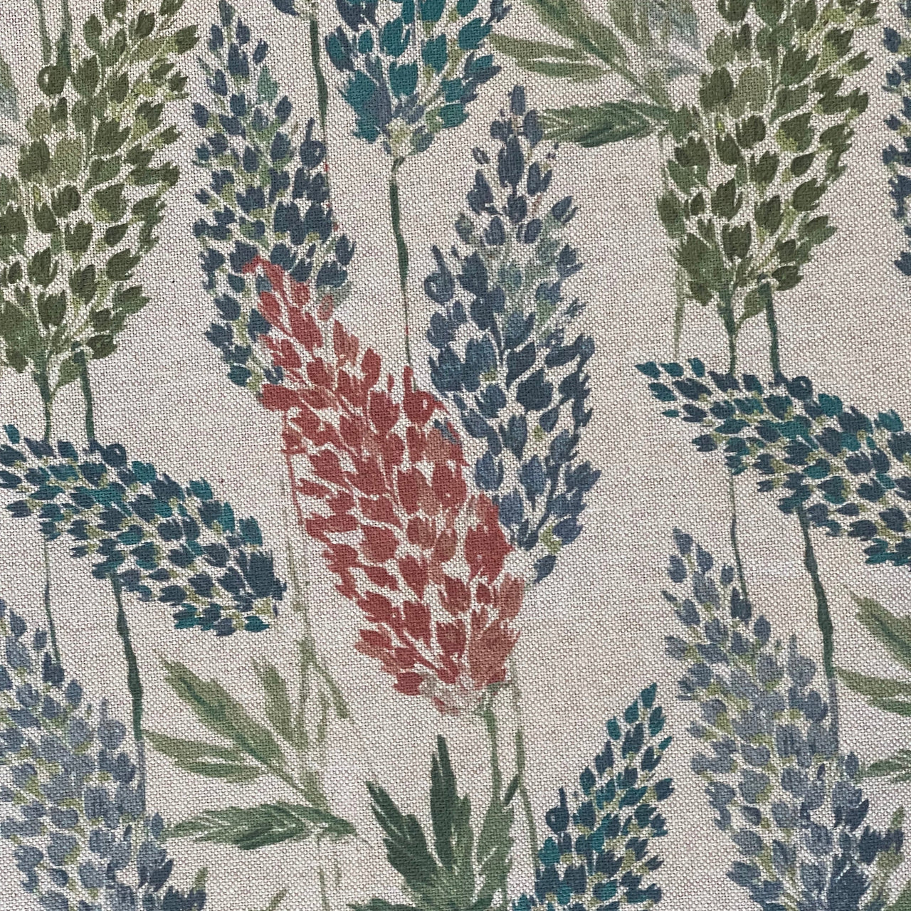Oatmeal background with scattered botanical print

