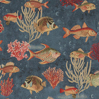 Thumbnail for Underwater-themed upholstery fabric in blue tones.

