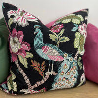 Thumbnail for Handcrafted peacock motif pillow from the UK.

