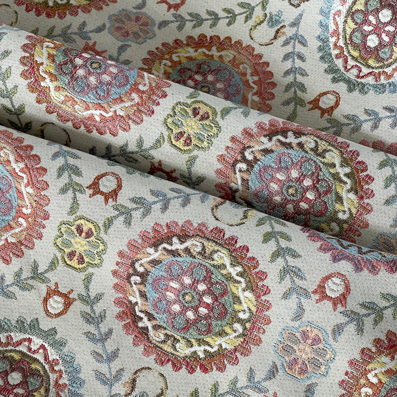 Decorative Gobelin-style fabric with nature theme

