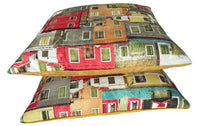 Thumbnail for Coastal Positano pillow cover with zip closure