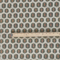 Thumbnail for Leaf medallion pattern textile in cotton linen look finish.