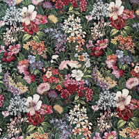 Thumbnail for Heavyweight tapestry fabric showing detailed botanical blooms in jewel tones.