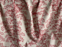 Thumbnail for Decorative floral fabric in red tones for upholstery and sewing