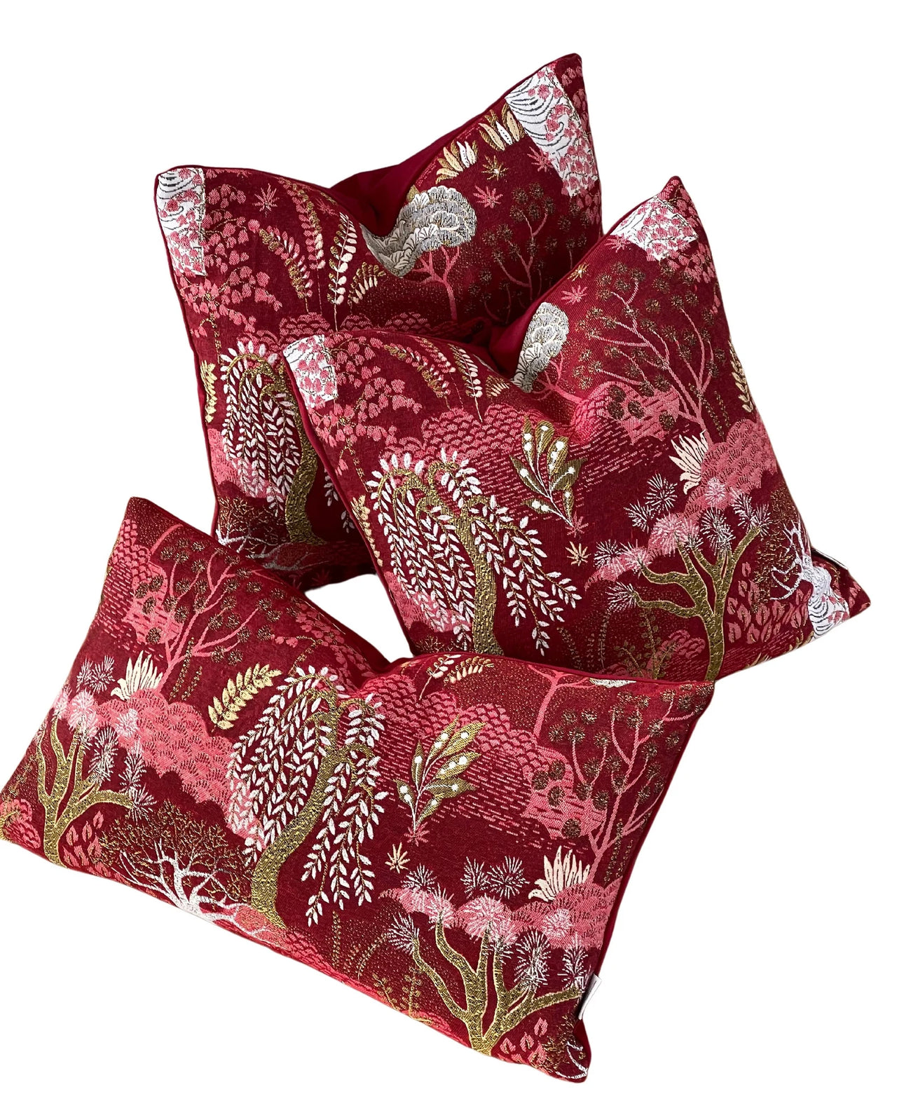 Elegant coral botanical cushion cover for living room
