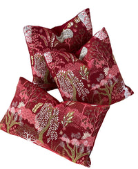 Thumbnail for Elegant coral botanical cushion cover for living room