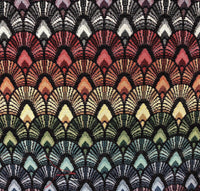 Thumbnail for Black bow arch fabric with blue and red details.