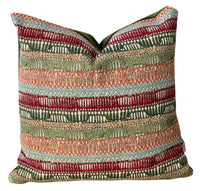 Thumbnail for Kilim cushion cover with red and green stripes