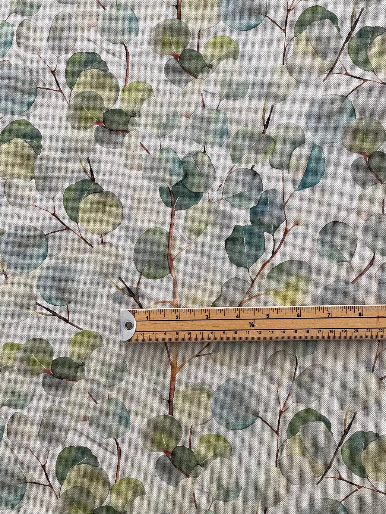 Soft watercolor botanical fabric for home interiors

