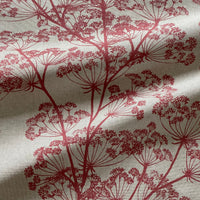 Thumbnail for Red cow parsley print fabric suitable for curtains cushions and blinds