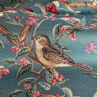 Thumbnail for Classic bird tapestry fabric with teal, red, and gold detailing