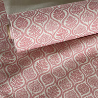 Thumbnail for Decorative ogee fabric with folk leaf motifs in dusty rose