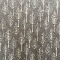 Thumbnail for Minimalist tree print fabric in neutral grey for curtains