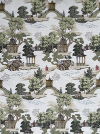 Thumbnail for Asian garden chinoiserie print fabric for cushions