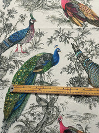 Thumbnail for Decorative bird and floral velvet fabric for home interiors