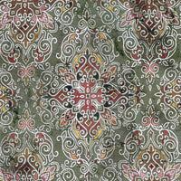 Thumbnail for Persian kilim fabric in green with vintage medallion design