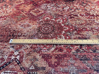 Thumbnail for Detailed view of kilim-inspired upholstery fabric with rich geometric and floral motifs in earthy tones