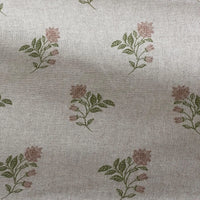 Thumbnail for Floral curtain material with beige background