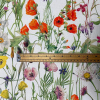 Thumbnail for Floral fabric pattern with a ruler for scale on a white background