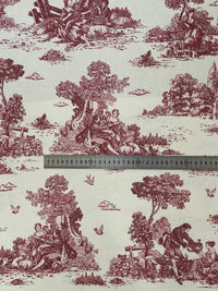 Thumbnail for Romantic red toile fabric for Roman blinds