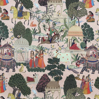 Thumbnail for Storytelling Indian fabric with traditional motifs