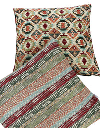 Thumbnail for Boho decorative pillow with red and beige tones