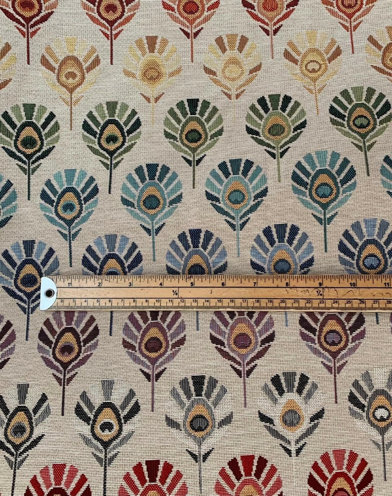 Colorful woven textile for furniture upholstery