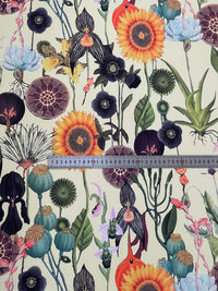 Thumbnail for Decorative velvet with poppy and sunflower motif