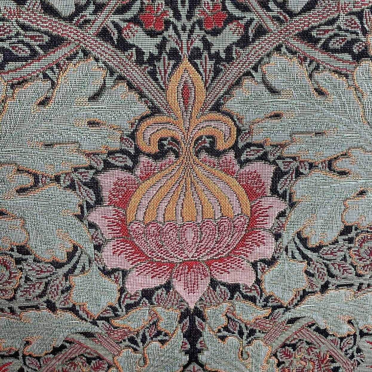 Close-up of floral botanical fabric texture.

