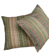 Thumbnail for Sage green and blush kilim stripe cushion cover