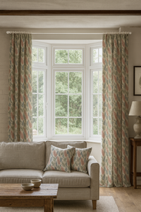 Thumbnail for Botanical print curtains in Scandinavian-style interior

