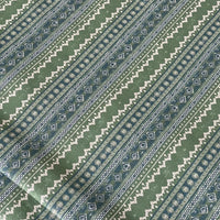 Thumbnail for Sage green cotton fabric with tribal diamond stripe pattern – perfect for cottage-style blinds, custom soft furnishings, or rustic interior projects