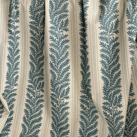 Thumbnail for Willow fern leaf stripe fabric with natural linen look weave