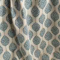Thumbnail for Teal botanical fabric with timeless trellis design