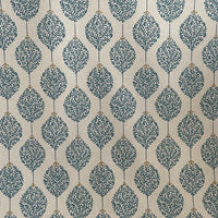 Thumbnail for Teal leaf patterned fabric suitable for cushions and light upholstery
