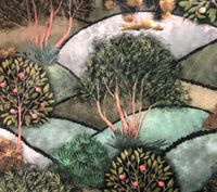 Thumbnail for Hills & Apple Trees Velvet Fabric – Botanical Print by Meter


