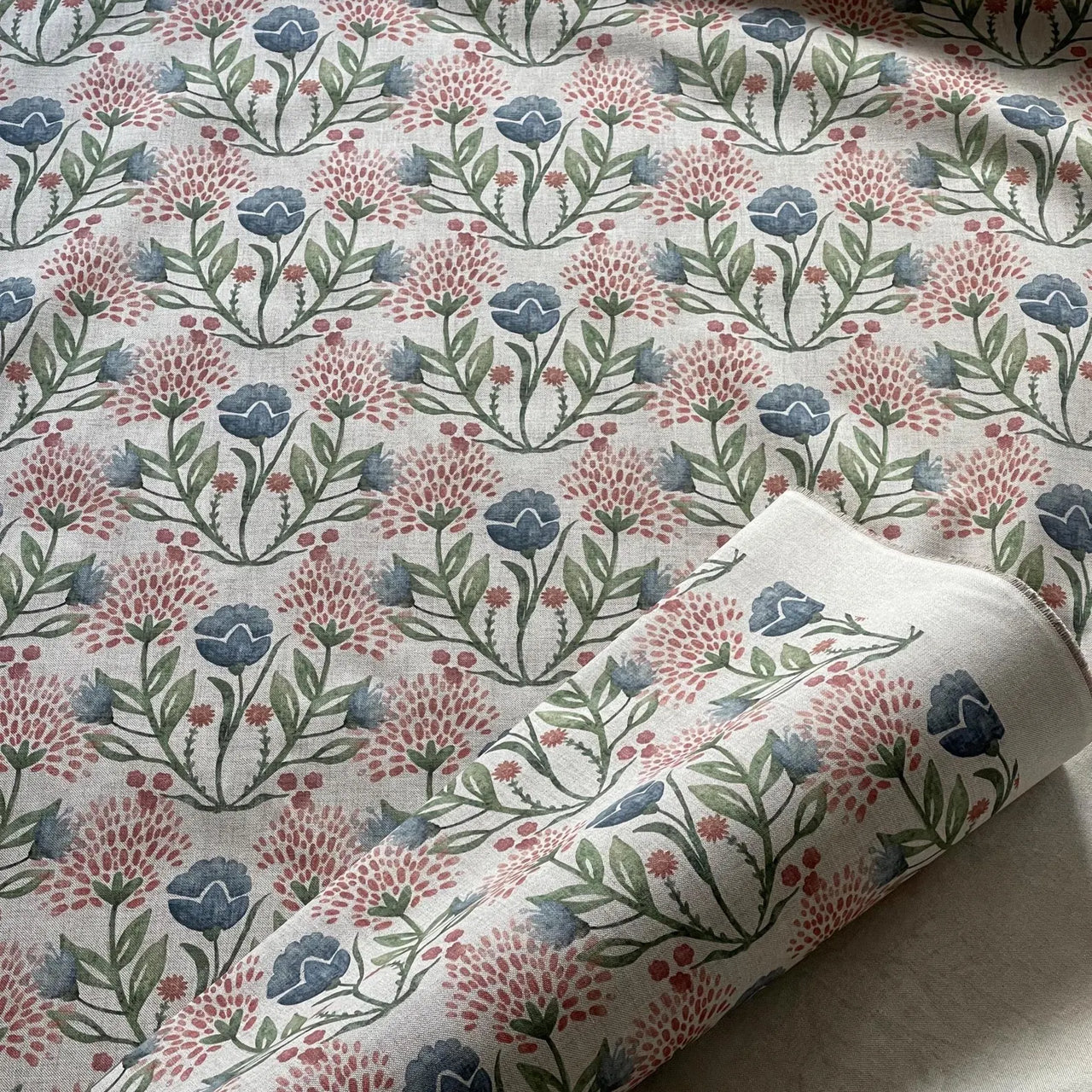 Elegant cotton linen blend fabric for Roman blinds and cushions