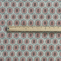 Thumbnail for Blush trellis curtain fabric with natural woven texture.