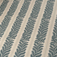 Thumbnail for Cotton linen look fabric with willow fern leaf stripe pattern