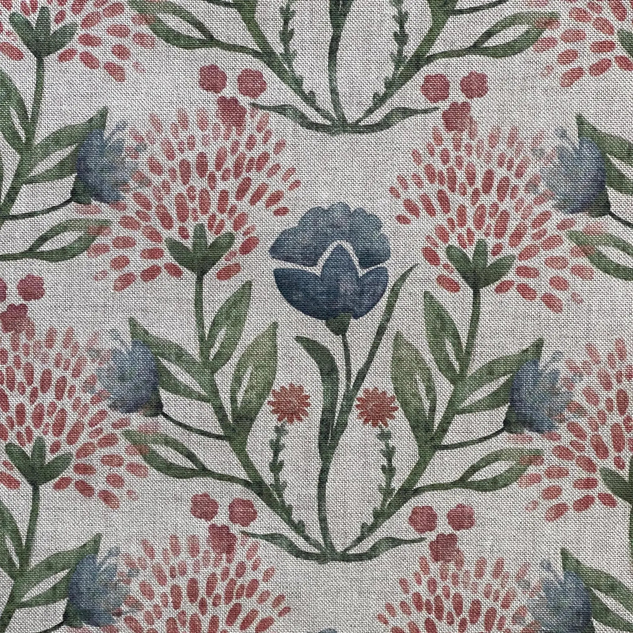 Floral cotton linen fabric with timeless English garden pattern